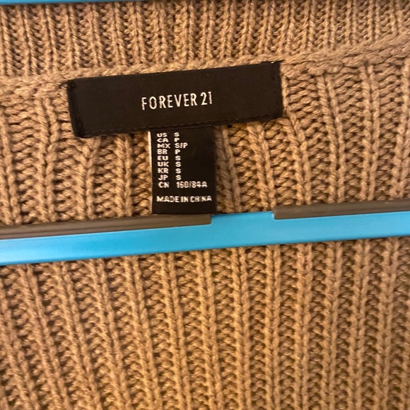 FOREVER 21 CARDIGAN TAN COMFY SWEATER SIZE S - Picture 2 of 4